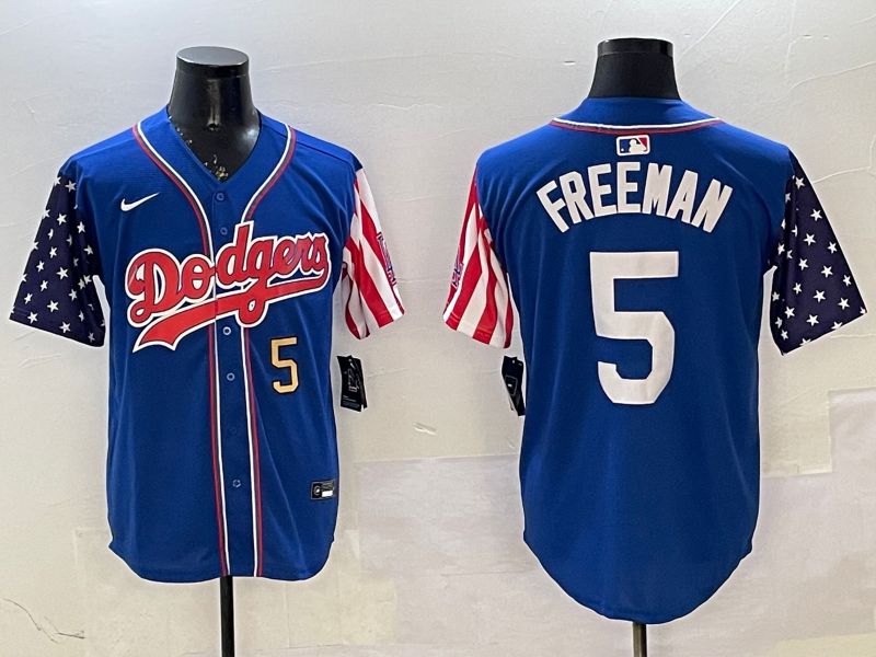 Men Los Angeles Dodgers #5 Freeman Blue a generation of national flags Joint name 2025 Nike MLB Jersey style 9